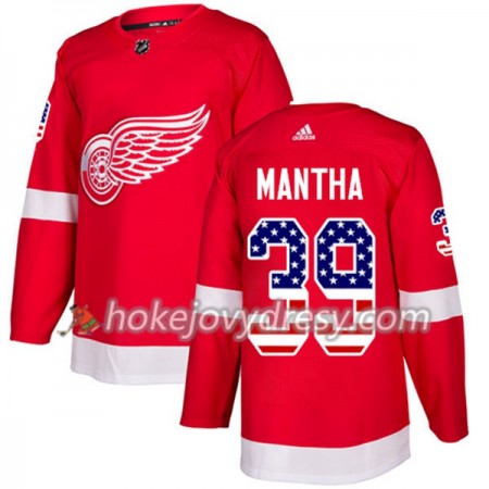 Pánské Hokejový Dres Detroit Red Wings Anthony Mantha 39 2017-2018 USA Flag Fashion Černá Adidas Authentic